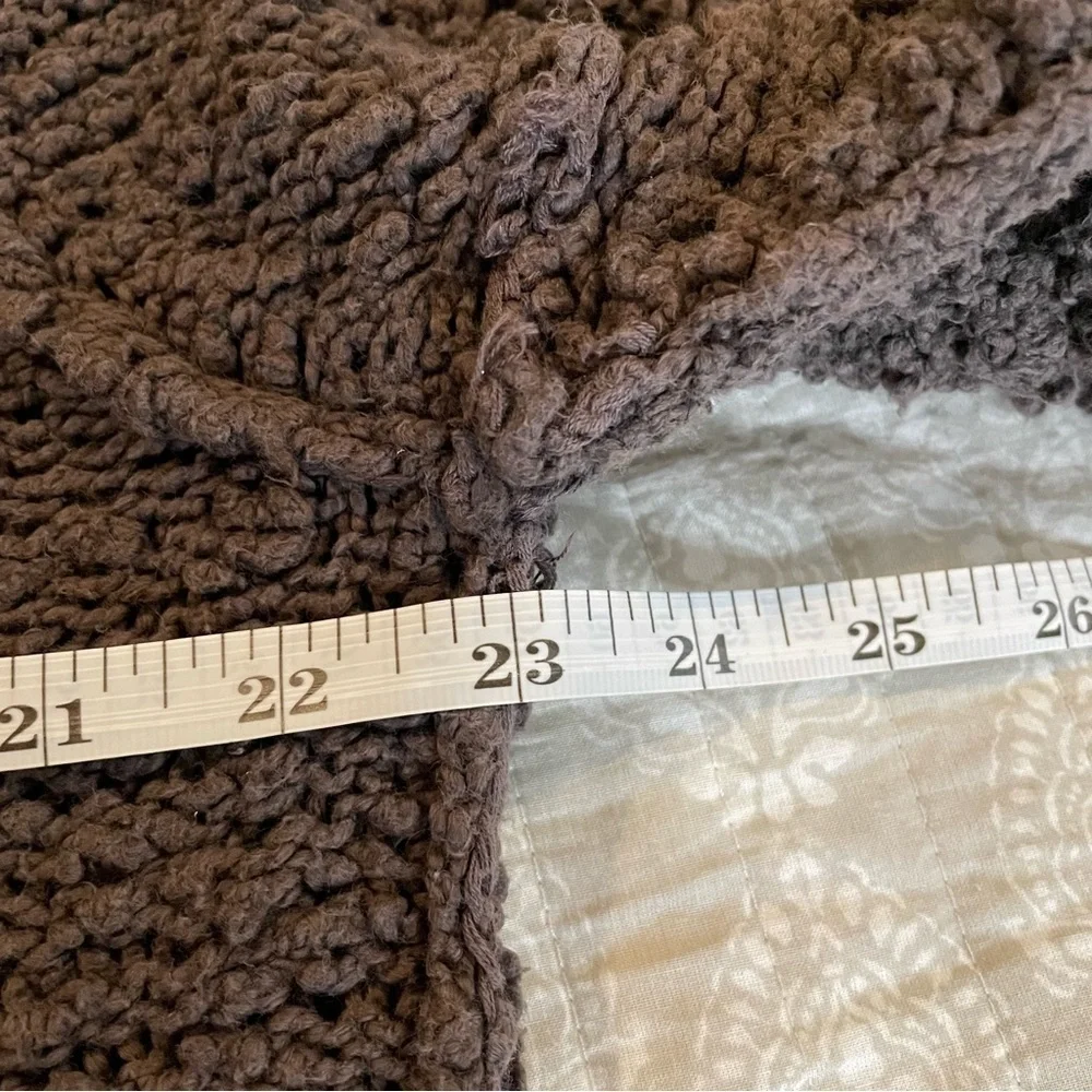 Free People Reverse Hem Open Knit V-Neck Sweater